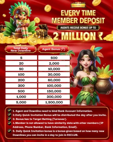 Every time member deposit bonus